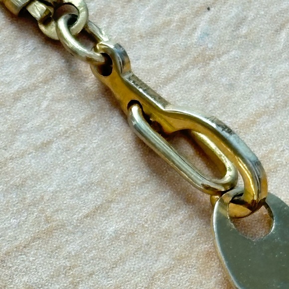 Faux pearl stations necklace/ triple chains - Picture 6 of 11